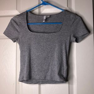 ribbed grey crop top